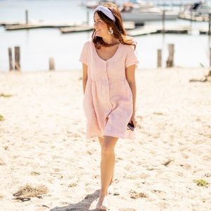 Jillian Harris x Priv Pink Linen dress